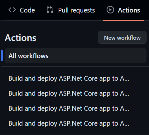 GitHub Actions showing hard to read workflows.