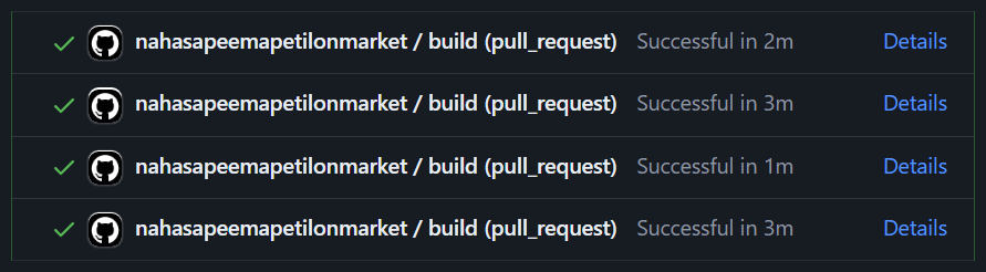 A list of status checks with the same name.